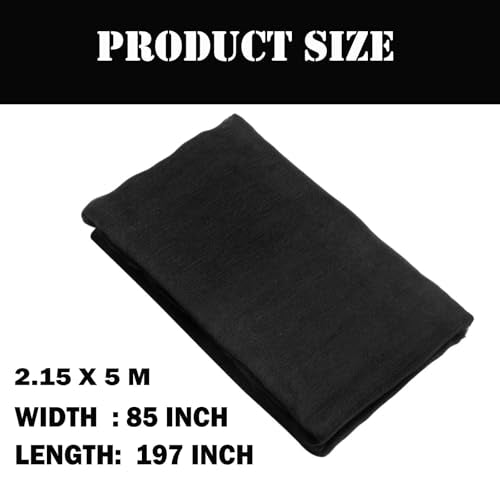 Halloween Gauze Cloth Black 197 x 85 Inches Creepy Fabric for Haunted House and Party Decor - Variation: Black