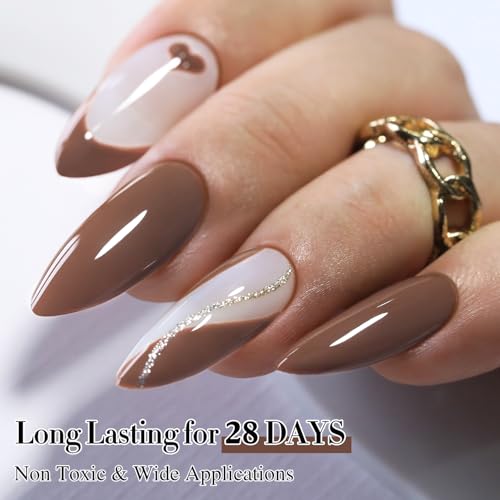 Gray Brown Double Rhythm 15ML Gel Nail Polish - Same Color, Soak Off, Long-Lasting, Salons & DIY