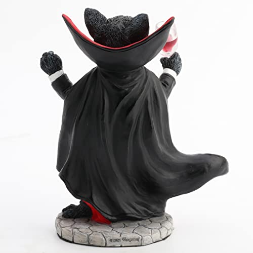 Catcula Vampire Cat Figurine - Hand Painted Resin Halloween Collectible
