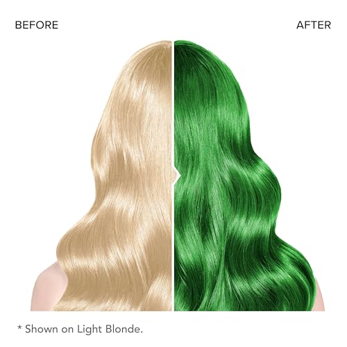 Splat Neon Green Semi Permanent Hair Dye Kit with Bleach & Application - Vibrant Color