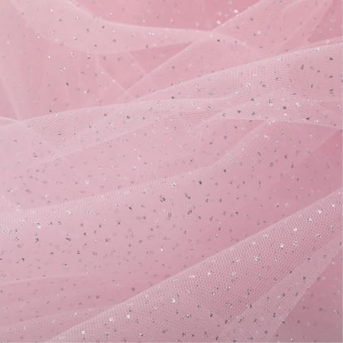 Pink Metallic Fall Halloween Table Runner 10 ft Sheer Glitter Tulle Decor - Variation of Pink / 1