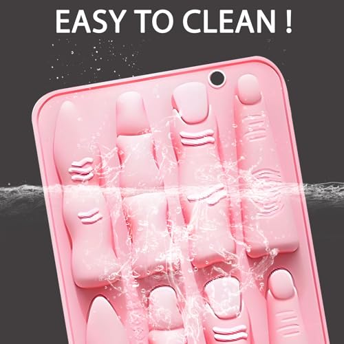 Halloween Silicone Mold Set with Skeleton & Witch Finger Shapes - Pink QY226