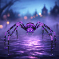 6.8 Ft Outdoor Halloween Giant Spider with 128 Purple LED Lights for Yard & Haunted House