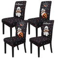 Halloween Chair Covers Set of 4 Black Cat Ghost Pumpkin - One Size