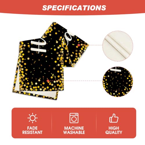 Polka Dot Happy New Year Table Runner 13x72 Inch Kitchen Dining Decor
