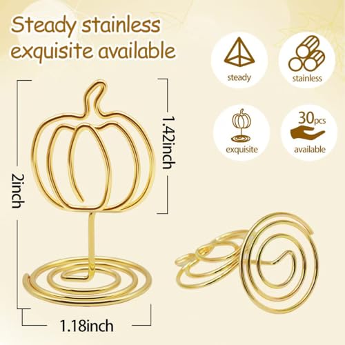 Gold Photo Holders 2 Inch Table Number Stands for Wedding Party Fall Decorations Style 1
