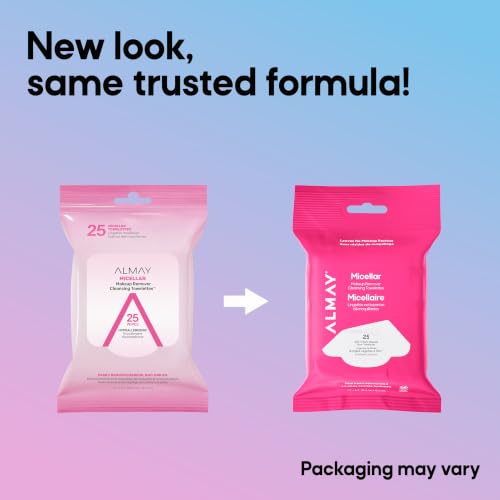 Micellar Makeup Remover Wipes - 25 Count, Hypoallergenic & Plant-Based