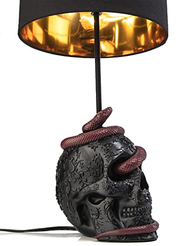 GUTE Skull Snake Lamp - 24 Inch Gothic Table Decor with Skull & Snake Variation