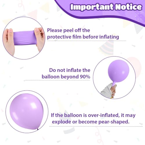 Pink and Purple Balloons Set for Birthday & Bridal Shower Decorations - 30pcs with Ribbon