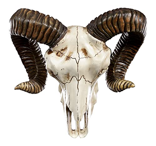 Ram Skull Wall Trophy Decor - Baphomet Horns 11 Inch Halloween & Day of the Dead