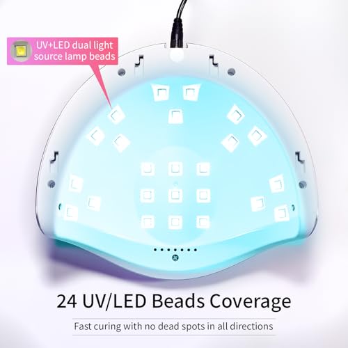 Pink UV LED Nail Lamp M50004 for Gel Manicure with 4 Timers & Auto Sensor