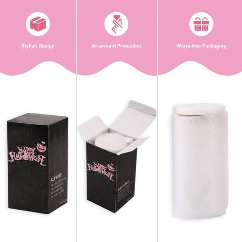 Halloween Ghost Glass Cup with Lid & Straw - Pink Ghost Variant for Women