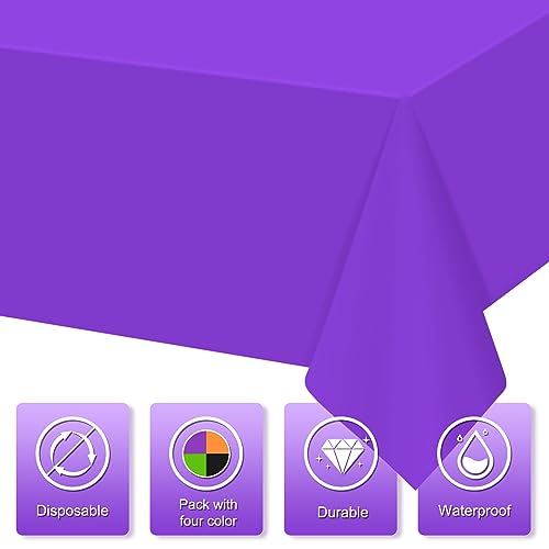 24Pcs Halloween Plastic Tablecloths - Orange Black Purple Green Rectangle Table Covers Variation of THIS listing
