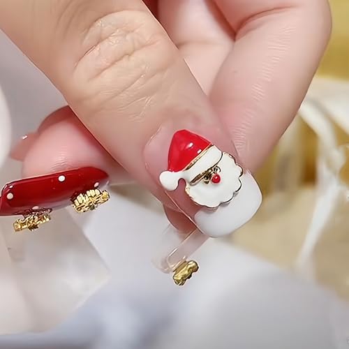 Green Christmas Nail Charms Set - 30 Pcs 3D Snowflake, Snowman, Elk, Santa, Xmas Tree Decorations for Nail Art