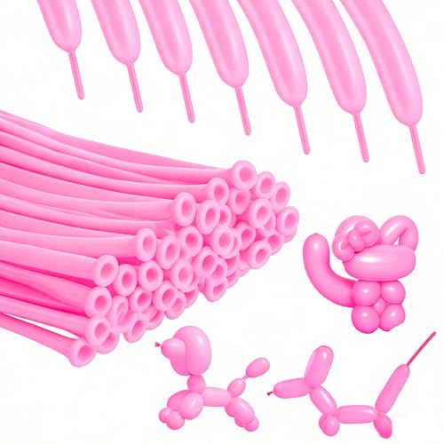 Pink Long Balloons for Parties and Balloon Arches - 100 pcs