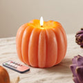 Velsyn Flameless Pumpkin Candle - Orange Fall Decor for Home, 5.6"