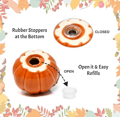 Halloween Pumpkin Salt & Pepper Shaker Set of 2 Ceramic Orange Gourds