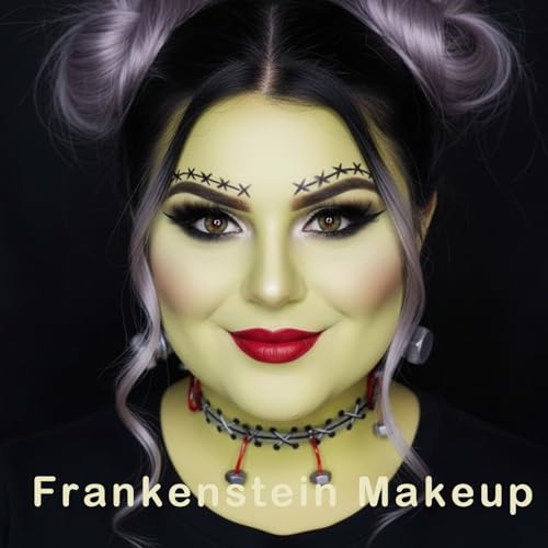 Ogre Green Face Paint Kit with Setting Powder & Sponge - Halloween & Cosplay Makeup