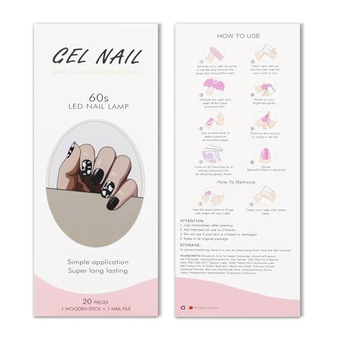 Halloween Ghost Nail Art Stickers - Semi Cured Gel Nail Wraps, 20 Strips