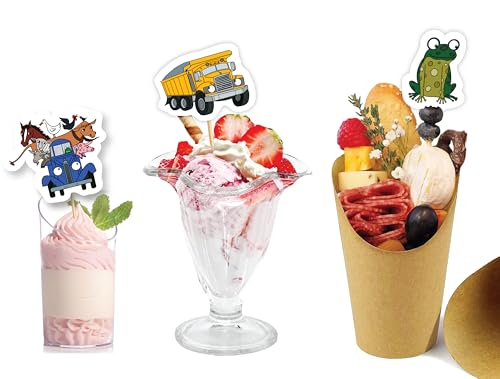Farm Animal Cake Topper and Cupcake Toppers Set - Blue Truck Birthday Decorations, 42 Pieces