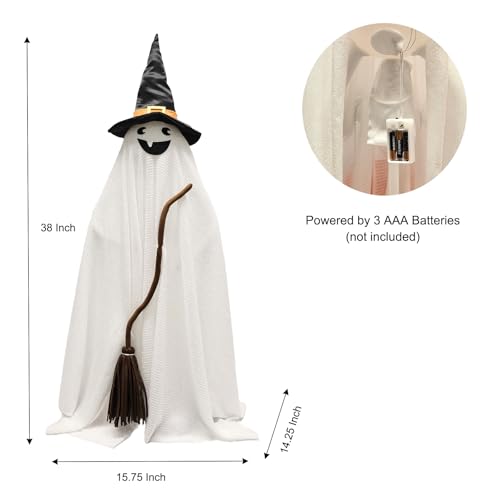 Outdoor Halloween Ghost Light-Up Decor - Ghost Witch Variation
