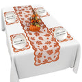 Thanksgiving Fall Table Runner with 4 Placemats - Lace Autumn Decor 72 Inch D