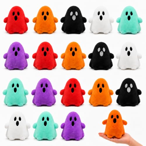 Halloween Plush Ghost Toys Set - 18 Soft Mini Decorations & Party Favors