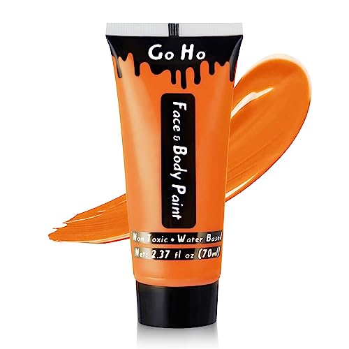 Washable Orange Face & Body Paint for Halloween - 2.37oz - Safe & Non-Toxic | Variation: Orange