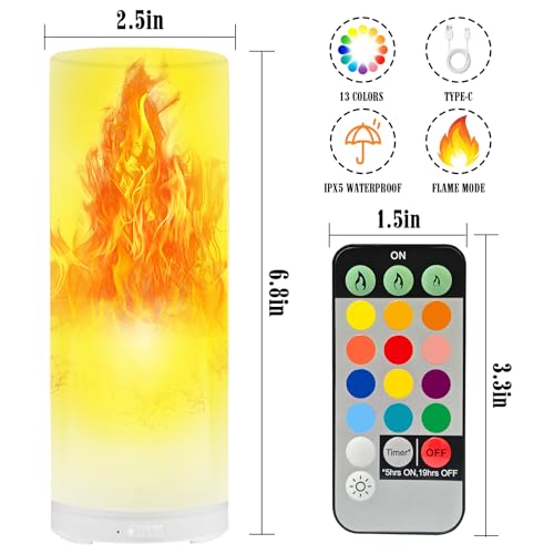 Rechargeable LED Flame Effect Light with Remote Waterproof White - Swingers