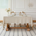 Natural Linen Blend Tablecloth 60x120 Inch for Dining & Outdoor Use - Rectangular