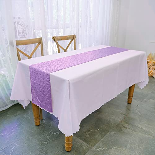 Lavender Sequin Table Runner Set - 6 Pack, 12x72 Inches for Weddings & Parties - Variation of THIS listing