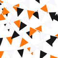 Halloween Pennant Banner Decorations Set - Orange Black White, 28ft, 30 Flags