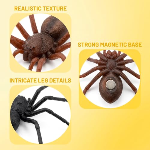 Magnetic Spider Decor - Realistic 3D Fridge Magnet for Halloween & Pranks - 2 Pack