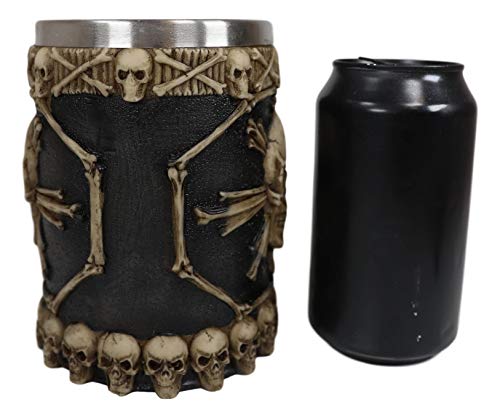 Skeleton Skull Beer Stein Mug 20oz - Pirate Cross Bones Drinkware with Bony Handle