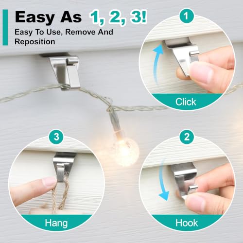 HUXOR Vinyl Siding Hooks 10 Pack No-Hole Outdoor Wall Hangers