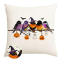 Halloween Pillow Cover 16x16 Inch Outdoor Decor Black Pumpkin Pattern