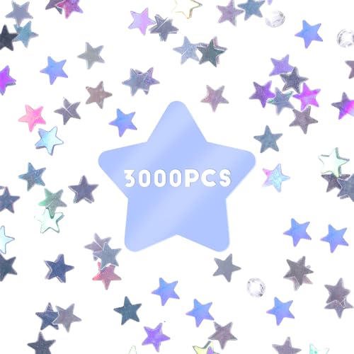 Silver Glitter Star Confetti with Diamonds - 3000 Pieces, Party Table Decor