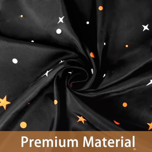 Black 102x60 Inch Halloween Pumpkin Ghost Tablecloth for Fall & Party Decor