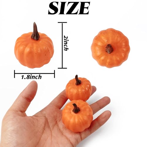 Artificial Mini Pumpkins for Fall Decor - 20 Pack, Realistic Halloween & Thanksgiving Table Centerpieces