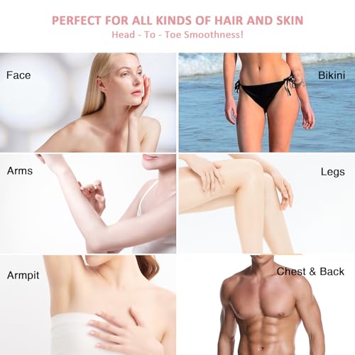 Pink Waxing Kit with Digital Wax Warmer, Hard Wax Beads & Accessories - Full Body Hair Removal