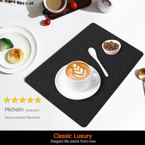 Black Halloween Plastic Placemat Set of 12 Faux Leather Table Mats