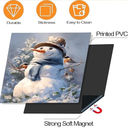 Christmas Snowman Magnetic Dishwasher Cover 23x26 Inches - Kitchen Decor