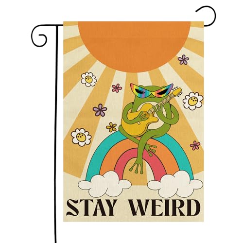 Rainbow Frog Garden Flag Outdoor Banner - Summer Garden Decor