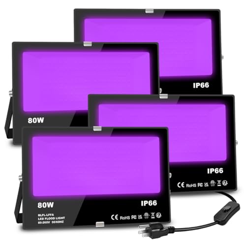 Black Light Flood Light 80W Outdoor UV LED for Glow Party, Halloween, Stage