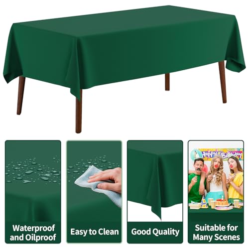 Green Plastic Table Cover Roll 54 x 1200 Inches Disposable Tablecloth for Events
