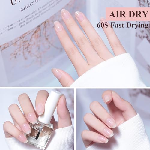 NovaCharm Clear Nail Polish - High Gloss, Quick Dry, Long Lasting, Air Dry, 10ml - Variation: Clear