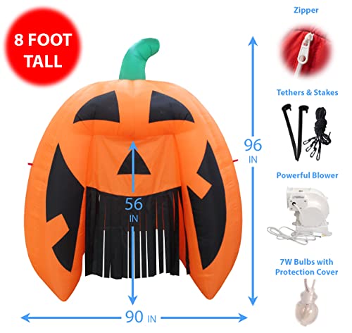 8 FT Inflatable Halloween Pumpkin Monster Archway - Outdoor Decor