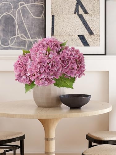 Dark Pink Artificial Hydrangea Flowers 20-Inch 4-Pack for Wedding & Home Decor