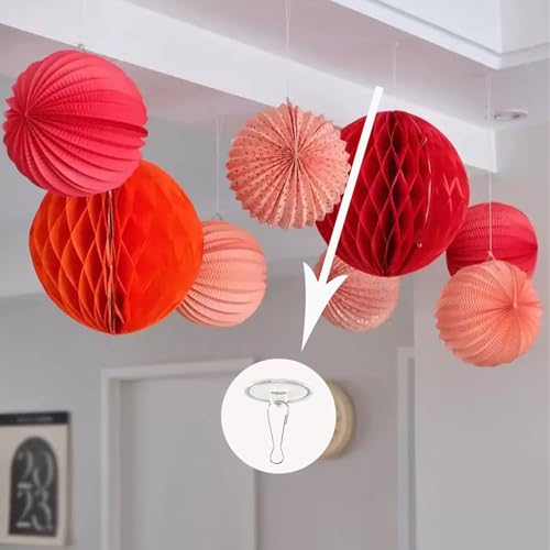 30 Pack Self-Adhesive Ceiling Hooks for Hanging Decorations - Clear Discs & Metal Hooks
