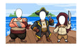 Kids Pirate Face Cutout Banner - Carnival Photo Props Party Decoration